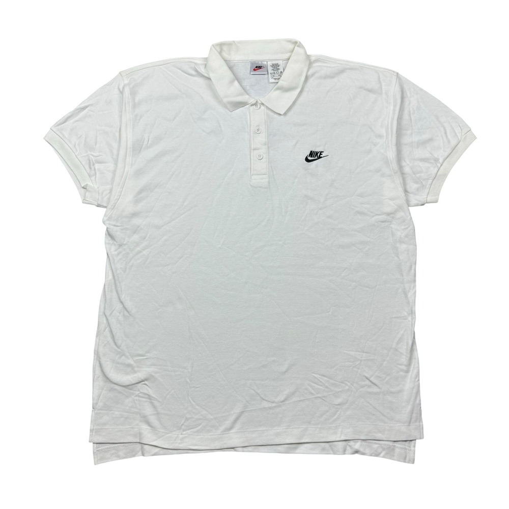 Vintage 90s Nike Shirt Men XL White Polo Sportswear Short Sleeve Retro